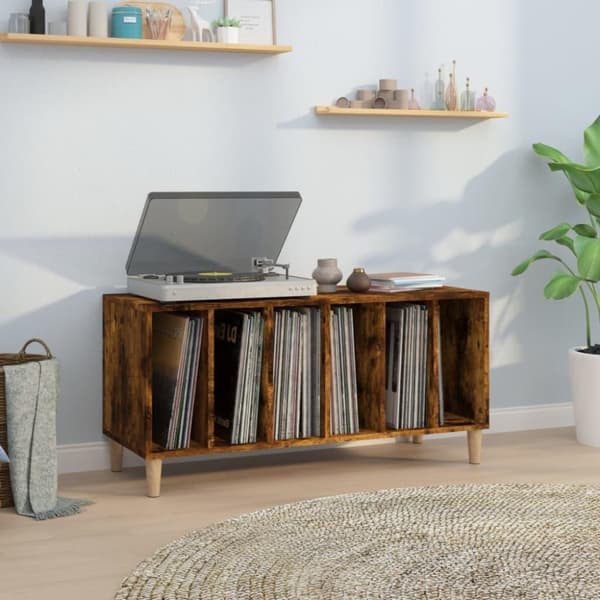vidaXL vinylskab 100x38x48 cm konstrueret træ røget egetræsfarve