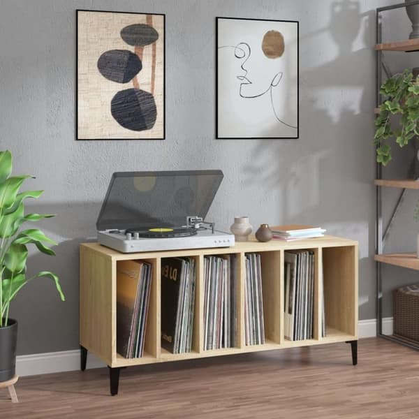 vidaXL Hifi-benk sonoma eik 100x38x48 cm konstruert tre