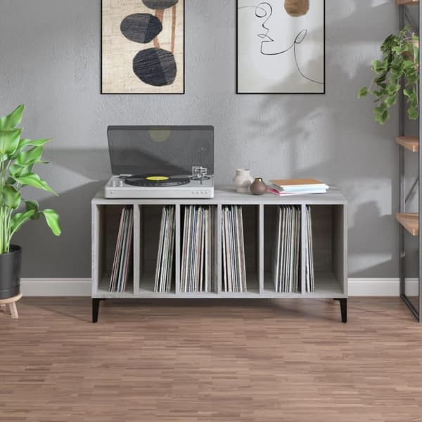 vidaXL Hifi-benk grå sonoma 100x38x48 cm konstruert tre
