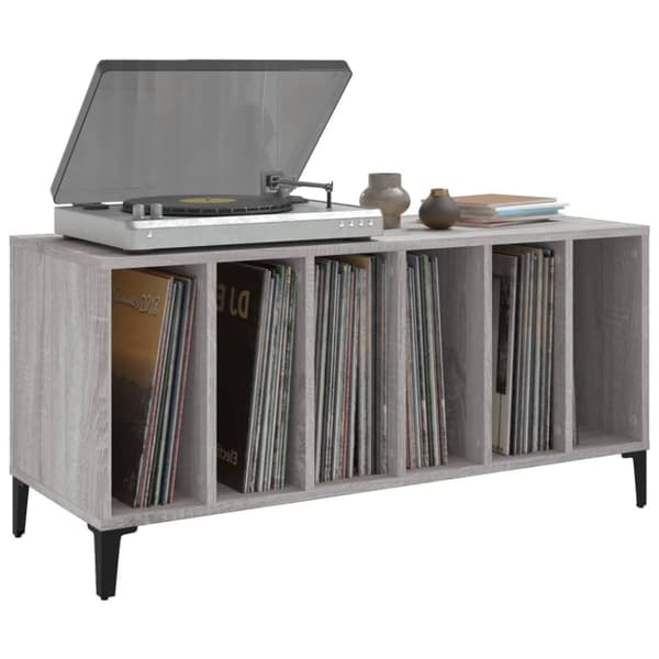 vidaXL Hifi-benk grå sonoma 100x38x48 cm konstruert tre