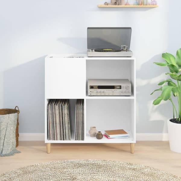 vidaXL Stereobänk vit 84,5x38x89 cm konstruerat trä