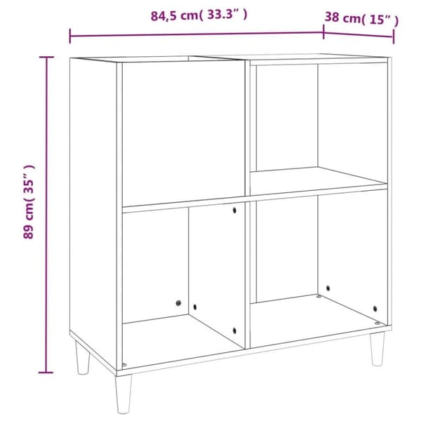 vidaXL Stereobänk vit 84,5x38x89 cm konstruerat trä