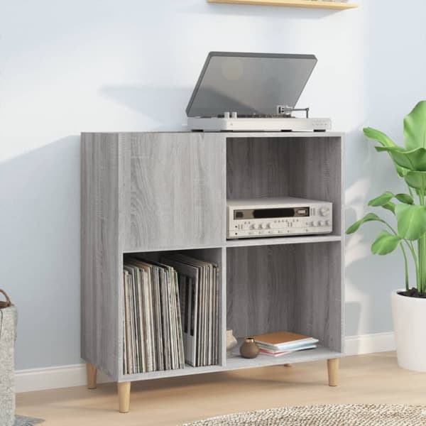 vidaXL Hifi-benk grå sonoma 84,5x38x89 cm konstruert tre