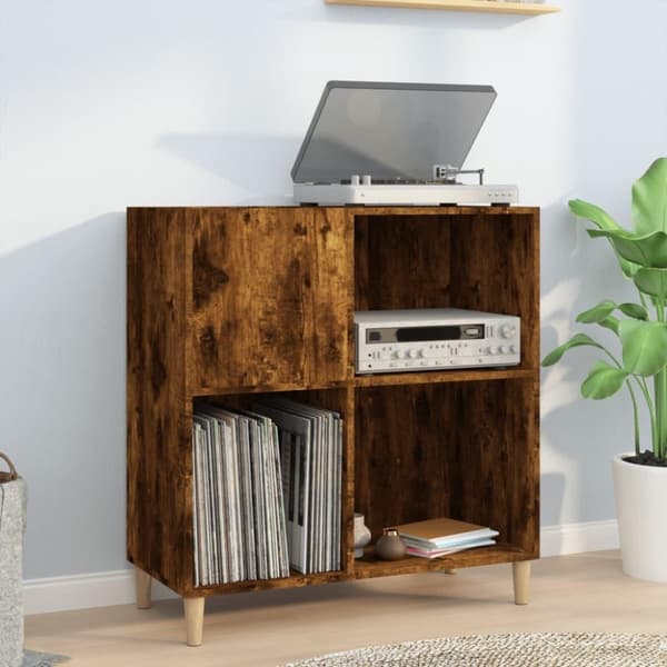 vidaXL Hifi-benk røkt eik 84,5x38x89 cm konstruert tre