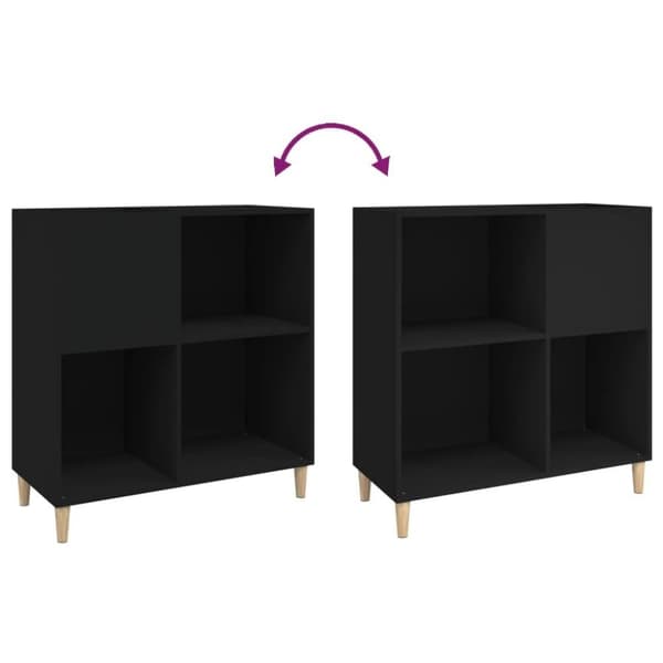 vidaXL Stereobänk svart 84x38x89 cm konstruerat trä