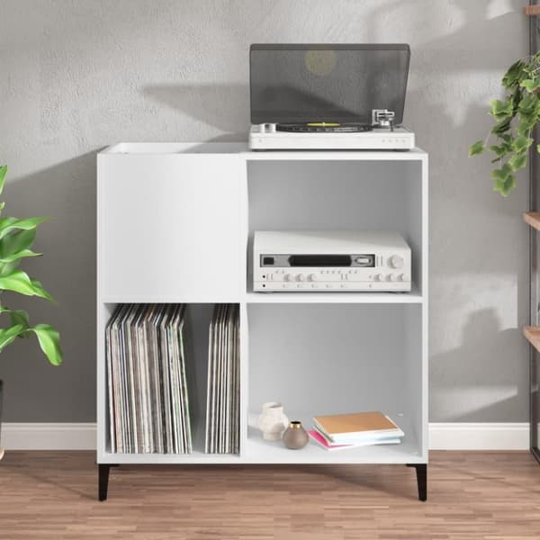 vidaXL Stereobänk vit 84,5x38x89 cm konstruerat trä
