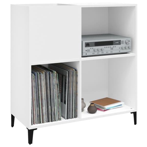 vidaXL Stereobänk vit 84,5x38x89 cm konstruerat trä
