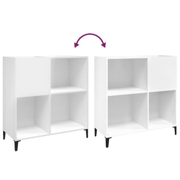 vidaXL Stereobänk vit 84,5x38x89 cm konstruerat trä