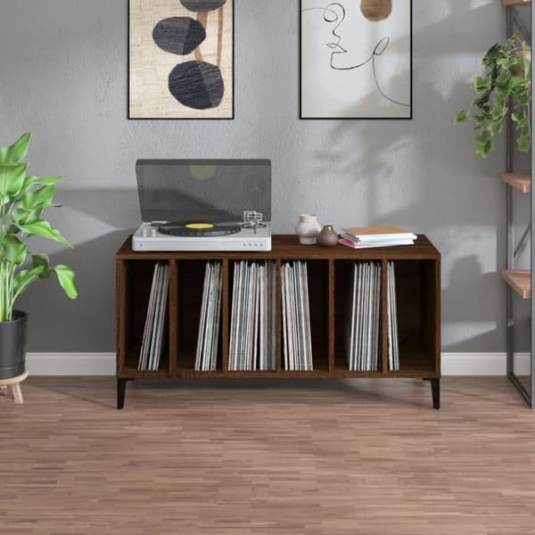 vidaXL vinylskab 100x38x48 cm konstrueret træ brun egetræsfarve