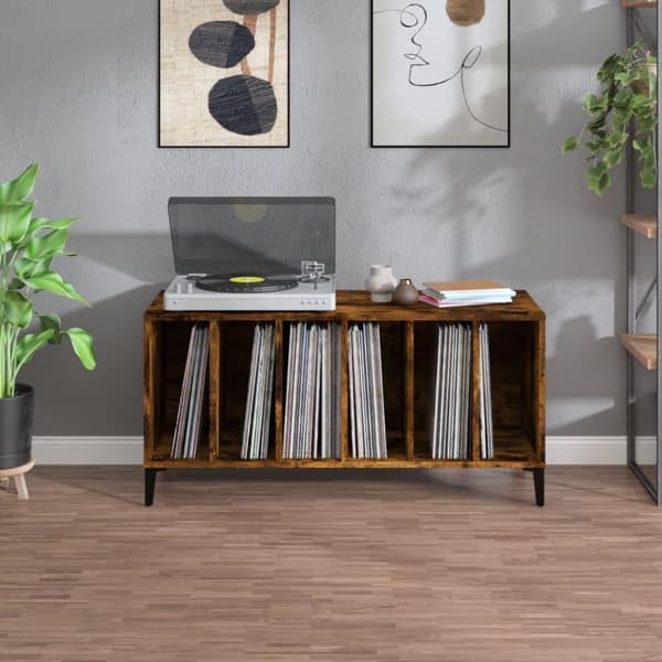 vidaXL vinylskab 100x38x48 cm konstrueret træ røget egetræsfarve