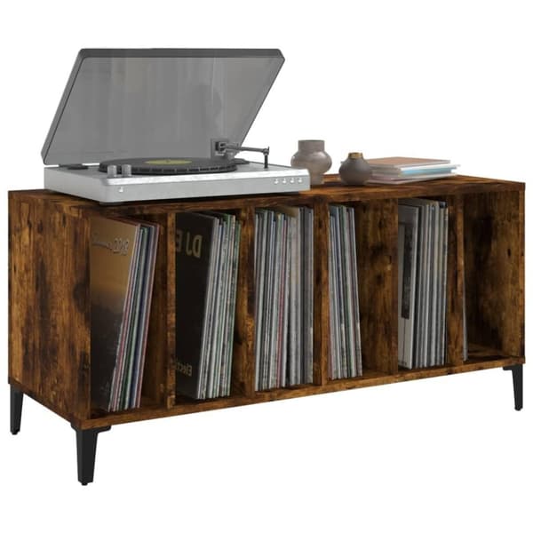 vidaXL vinylskab 100x38x48 cm konstrueret træ røget egetræsfarve