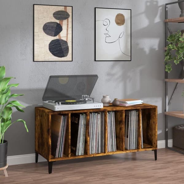 vidaXL vinylskab 100x38x48 cm konstrueret træ røget egetræsfarve