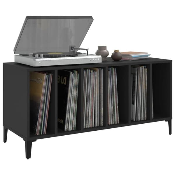 vidaXL vinylskab 100x38x48 cm konstrueret træ sort
