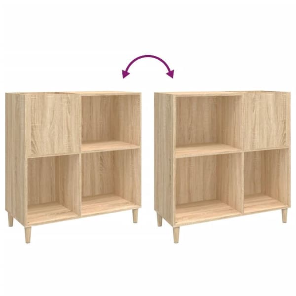 vidaXL LP-levyjen säilytyskaappi Sonoma-tammi 84,5x38x89 cm puu