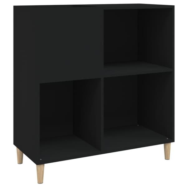 vidaXL vinylskab 84,5x38x89 cm konstrueret træ sort