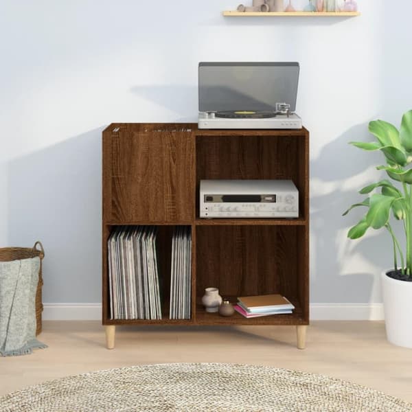 vidaXL vinylskab 84,5x38x89 cm konstrueret træ brun egetræsfarve