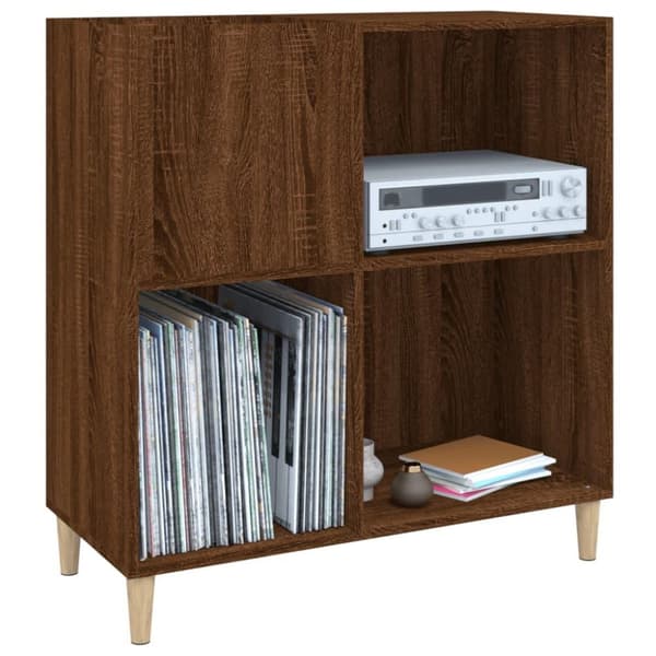vidaXL vinylskab 84,5x38x89 cm konstrueret træ brun egetræsfarve