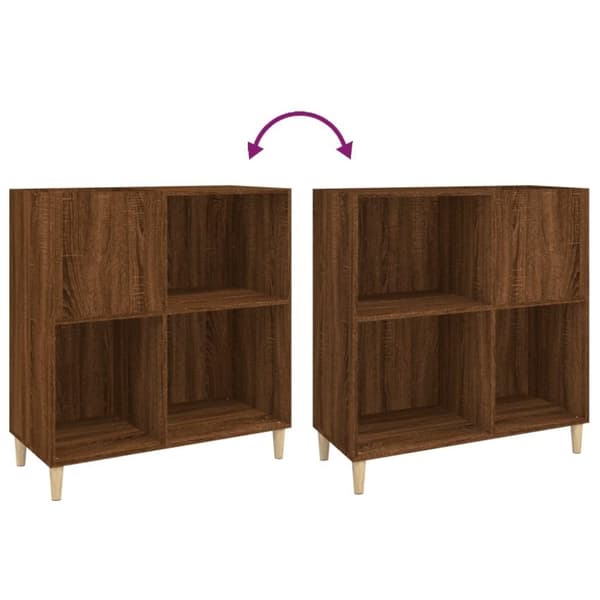 vidaXL vinylskab 84,5x38x89 cm konstrueret træ brun egetræsfarve