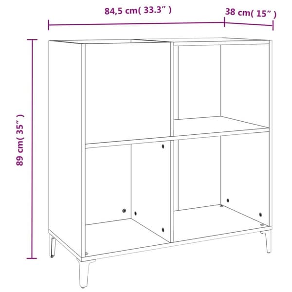 vidaXL Stereobänk betong-grå 84,5x38x89 cm konstruerat trä