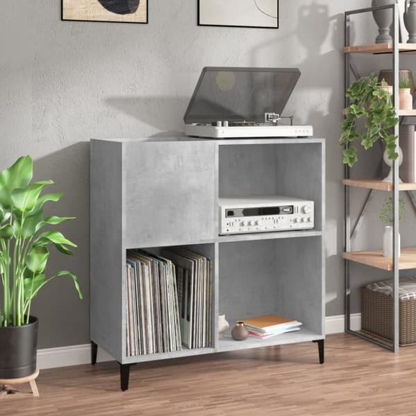 vidaXL Stereobänk betong-grå 84,5x38x89 cm konstruerat trä