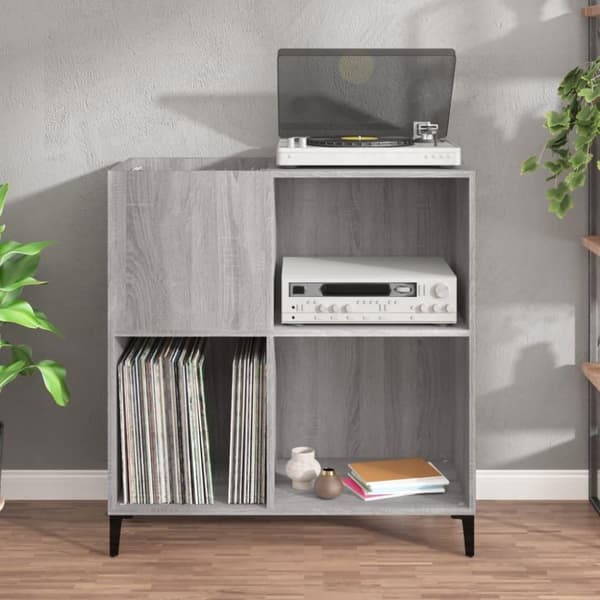 vidaXL vinylskab 84,5x38x39 cm konstrueret træ grå sonoma-eg