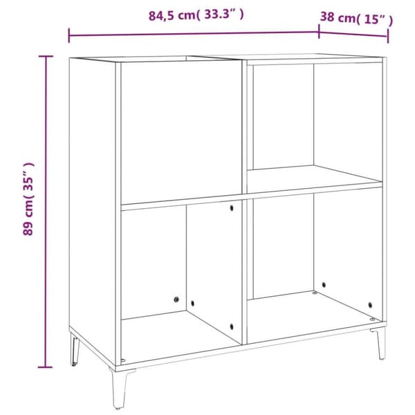 vidaXL vinylskab 84,5x38x39 cm konstrueret træ grå sonoma-eg