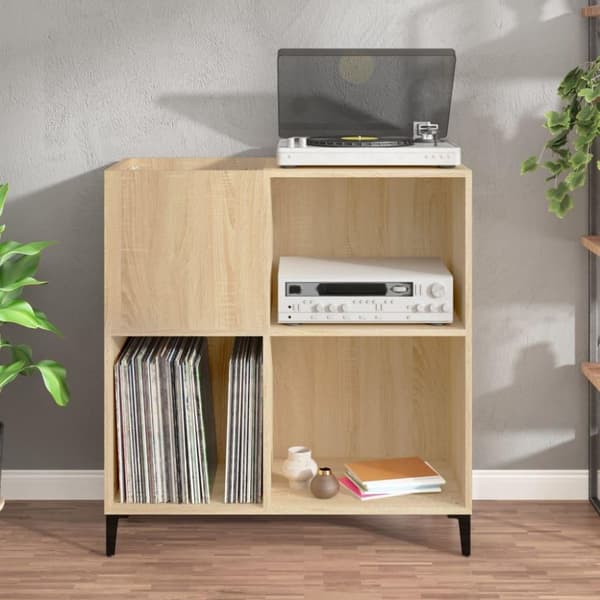vidaXL vinylskab 84,5x38x39 cm konstrueret træ sonoma-eg