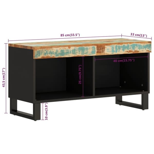 vidaXL Tv-bänk 85x33x43,5 cm massivt återvunnet trä