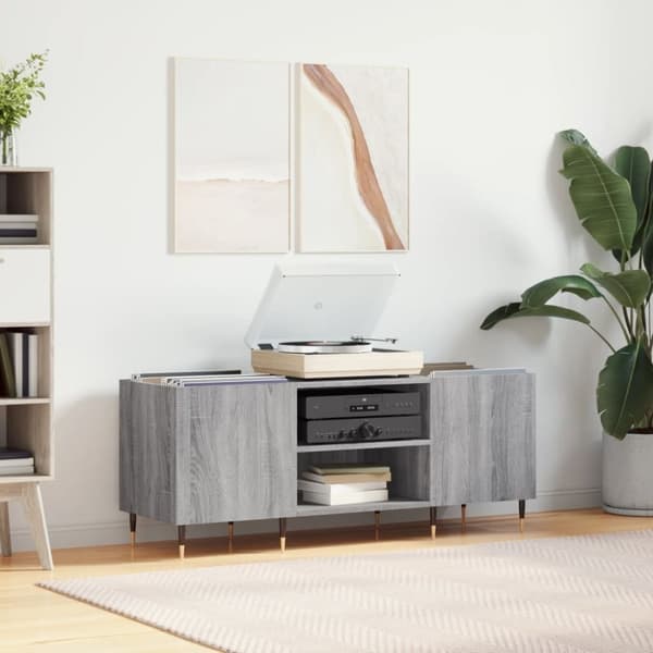 vidaXL vinylskab 121x38x48 cm konstrueret træ grå sonoma-eg