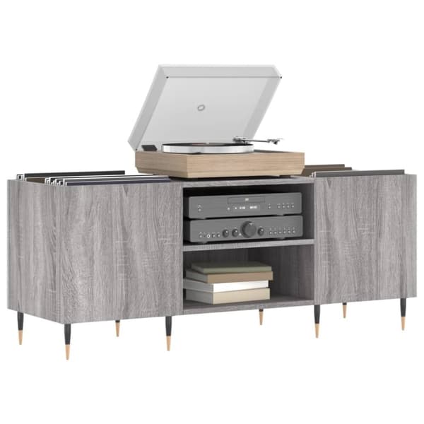 vidaXL Hifi-benk grå sonoma 121x38x48 cm konstruert tre