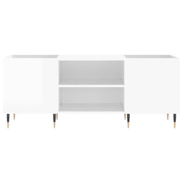 vidaXL Stereobänk vit högglans 121x38x48 cm konstruerat trä