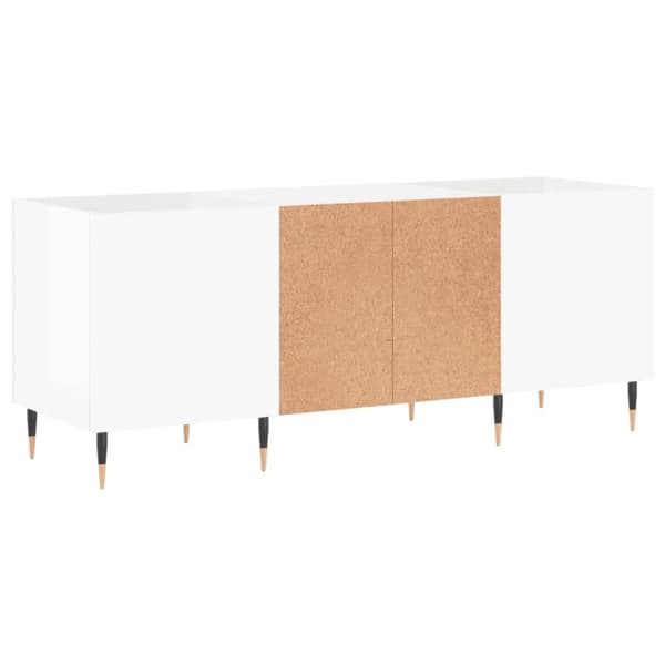 vidaXL Stereobänk vit högglans 121x38x48 cm konstruerat trä
