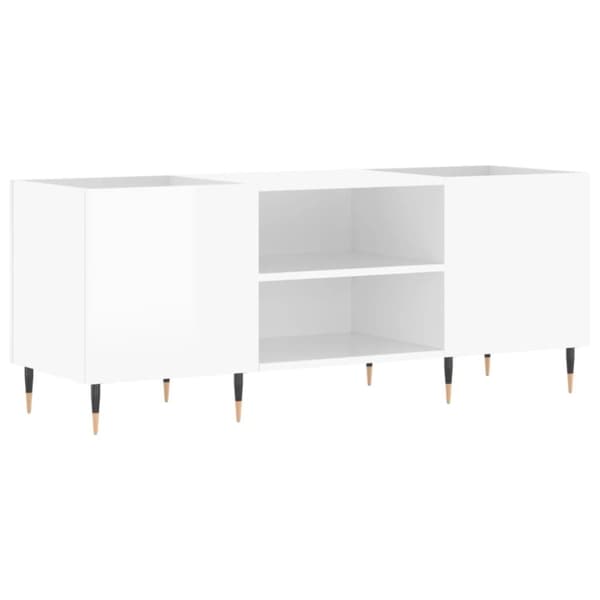 vidaXL Stereobänk vit högglans 121x38x48 cm konstruerat trä