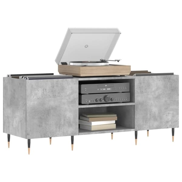 vidaXL Hifi-benk betonggrå 121x38x48 cm konstruert tre