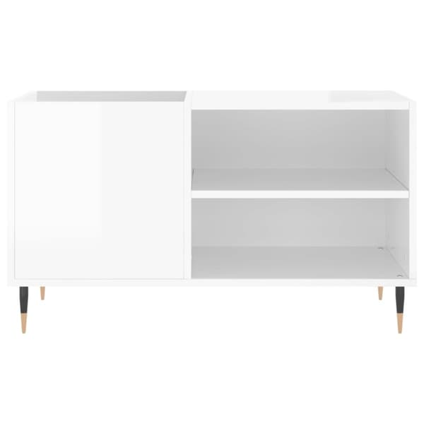 vidaXL LP-levyjen säilytyskaappi korkeakiilto valk. 85x38x48 cm puu