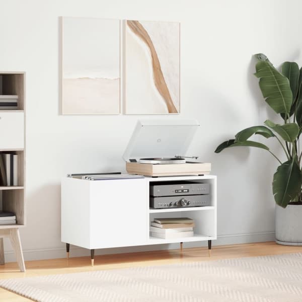 vidaXL vinylskab 85x38x48 cm konstrueret træ hvid