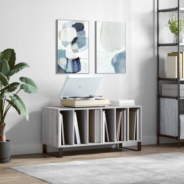 vidaXL Hifi-benk grå sonoma 100x38x48 cm konstruert tre