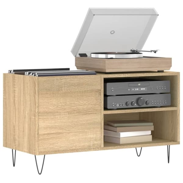 vidaXL Hifi-benk sonoma eik 85x38x48 cm konstruert tre