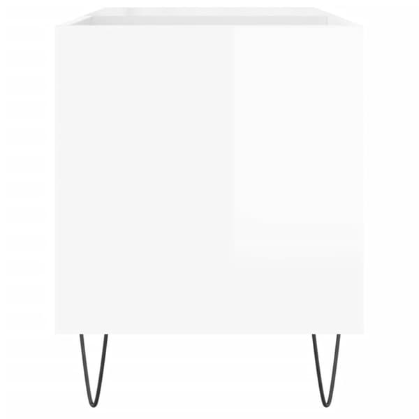 vidaXL Hifi-benk høyglans hvit 85x38x48 cm konstruert tre
