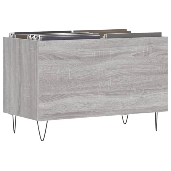 vidaXL LP-levyjen säilytyskaappi harmaa Sonoma 74,5x38x48 cm puu