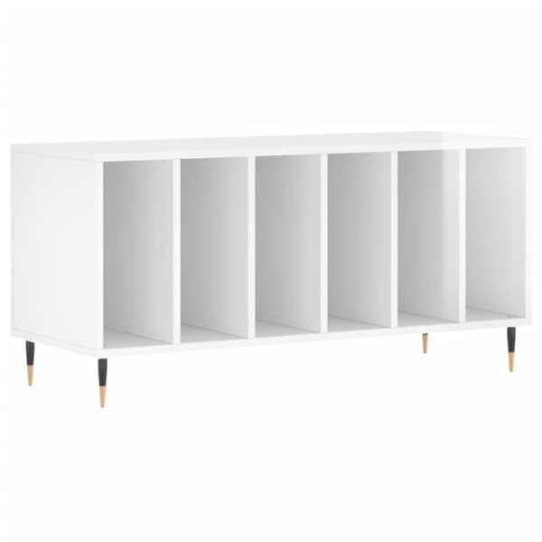 vidaXL Stereobänk vit högglans 100x38x48 cm konstruerat trä
