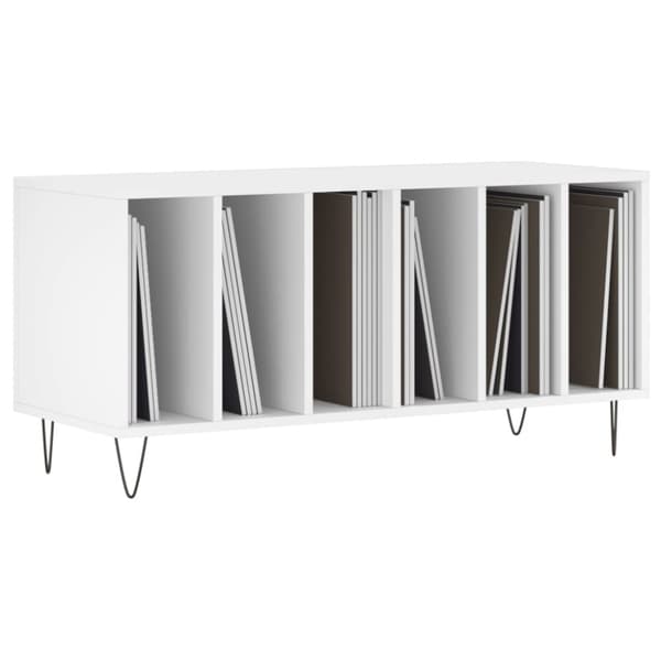 vidaXL Stereobänk vit 100x38x48 cm konstruerat trä
