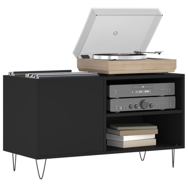 vidaXL Hifi-benk svart 85x38x48 cm konstruert tre