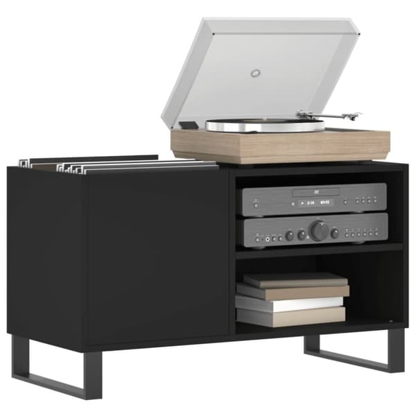 vidaXL vinylskab 85x38x48 cm konstrueret træ sort