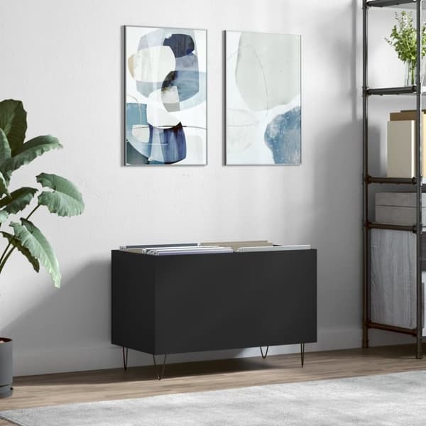 vidaXL vinylskab 74,5x38x48 cm konstrueret træ sort
