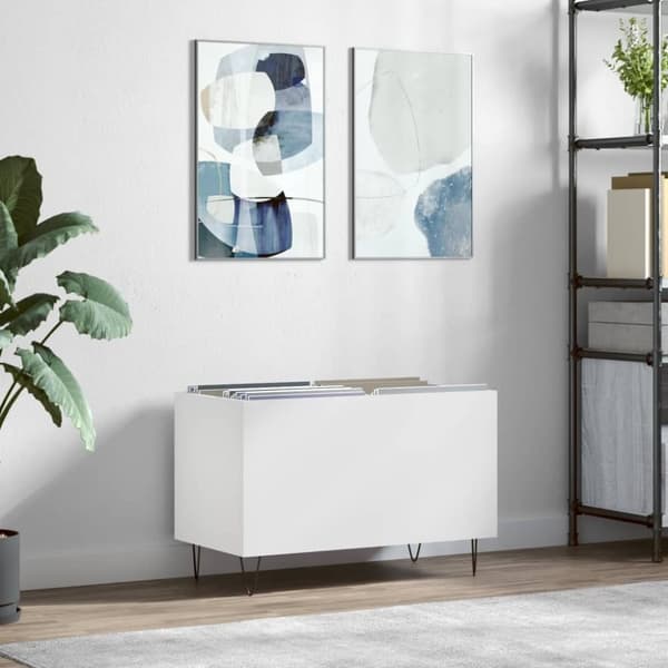 vidaXL vinylskab 74,5x38x48 cm konstrueret træ hvid