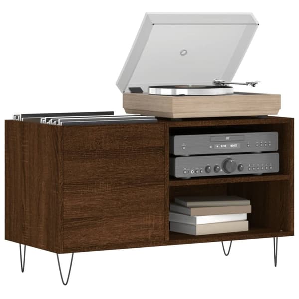 vidaXL vinylskab 85x38x48 cm konstrueret træ brun egetræsfarve