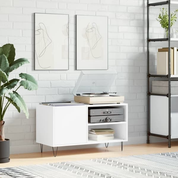 vidaXL vinylskab 85x38x48 cm konstrueret træ hvid