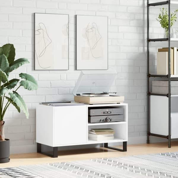 vidaXL vinylskab 85x38x48 cm konstrueret træ hvid