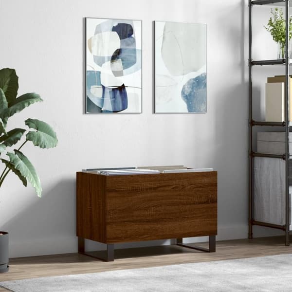 vidaXL Hifi-benk brun eik 74,5x38x48 cm konstruert tre